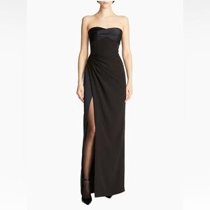 Halston Esther Strapless Crepe & Satin Gown